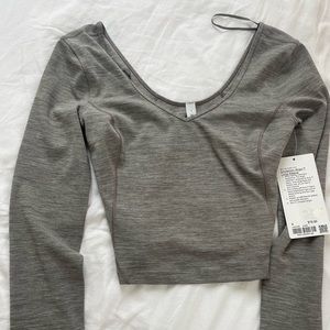 Nwt lululemon align long sleeve heathered rover size 4